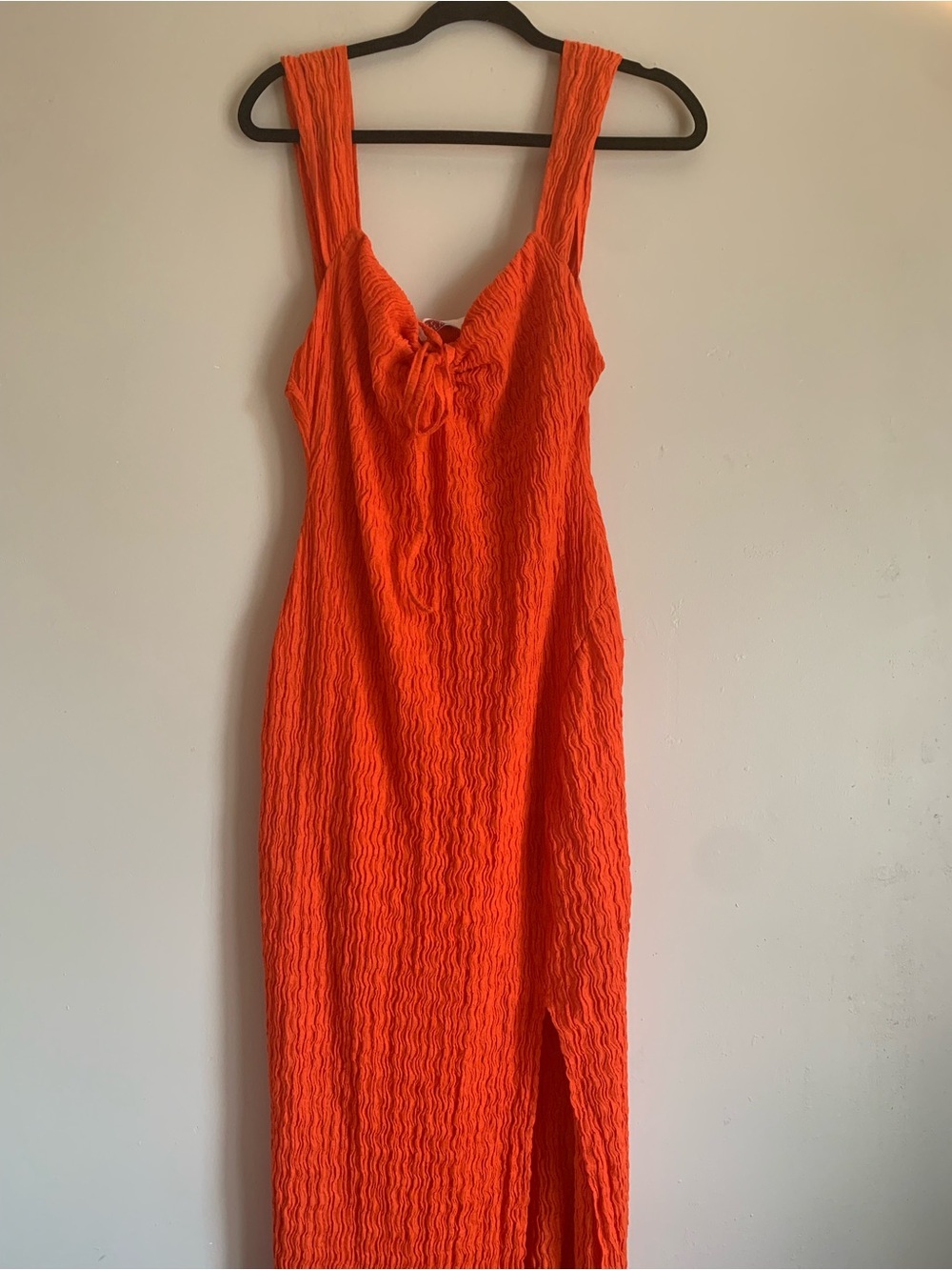 Free People Beach Maxi Orange Dress Summer Women Size Small Slit Outfit Casual